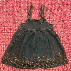Gymboree Sz 6-12m vintage jean jumper embroidered